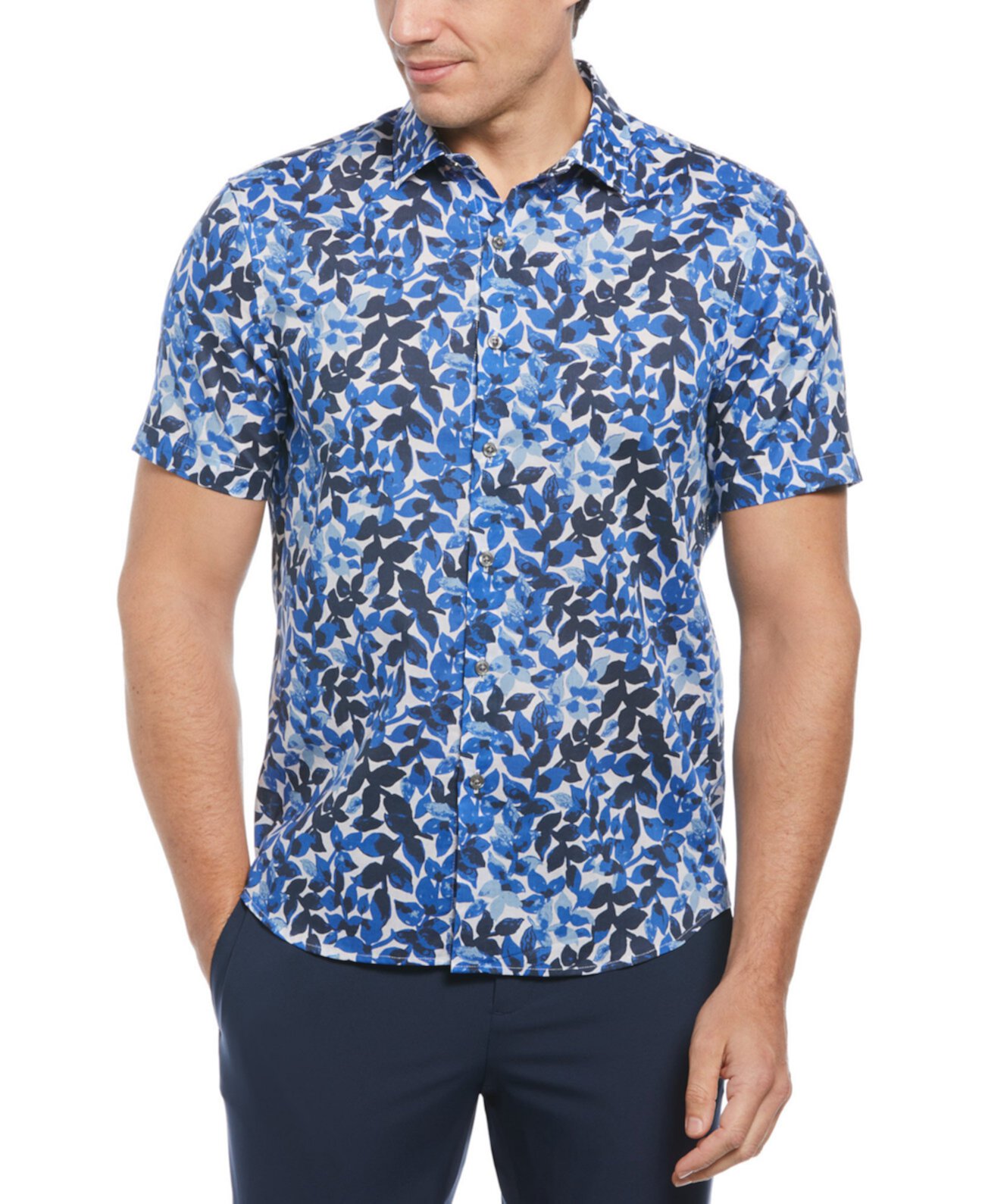 Мужская Повседневная рубашка Perry Ellis Floral Print Perry Ellis