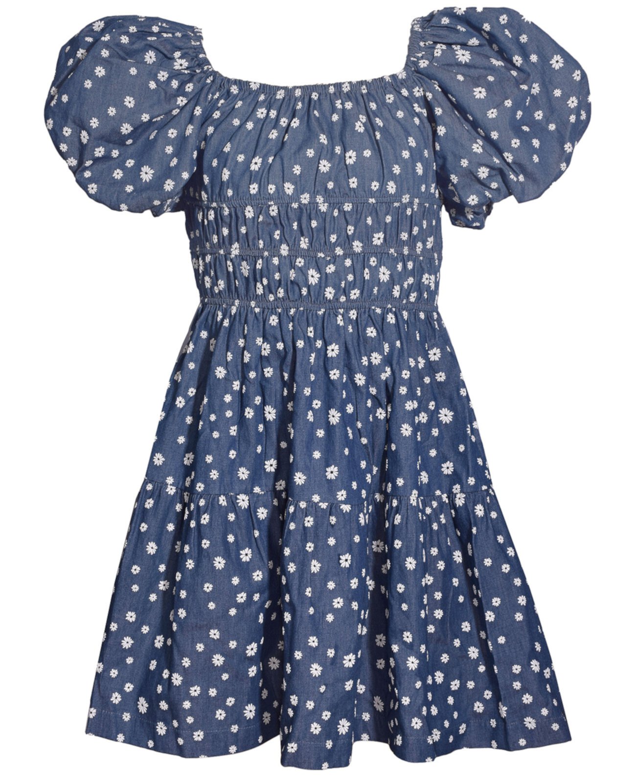 Сарафан Bonnie Jean Для девочек Big Girls Tiered Floral-Print Chambray Dress Bonnie Jean