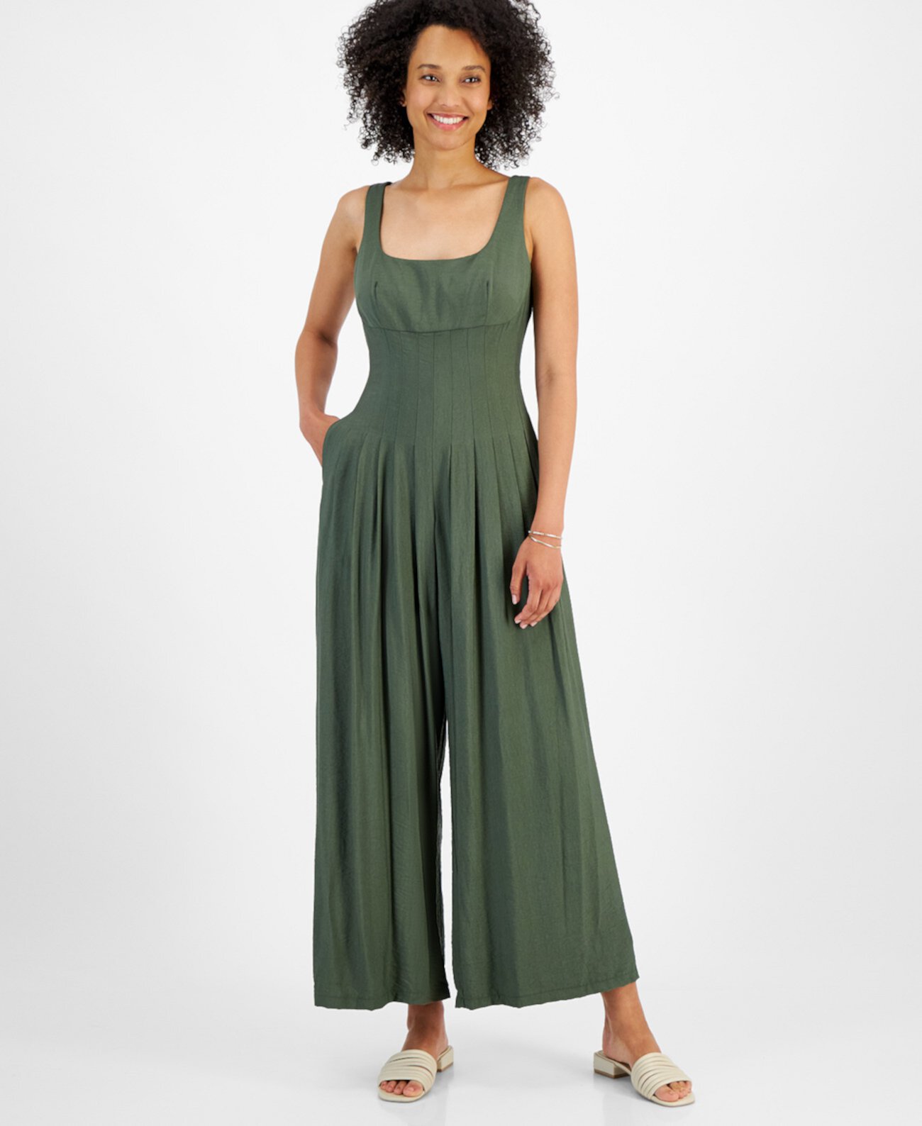 Women's Square-Neck Sleeveless Wide-Leg Jumpsuit Taylor