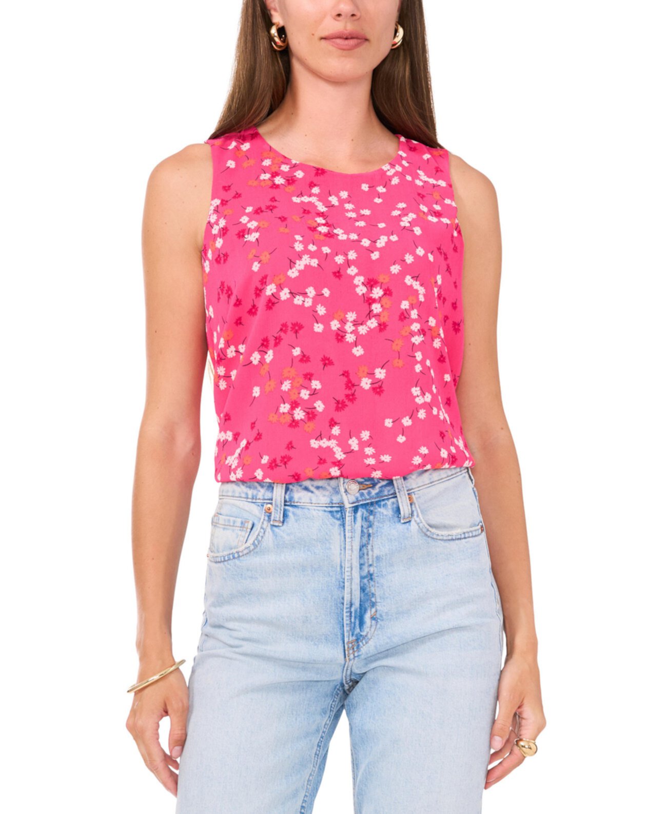 Women's Floral-Print Sleeveless Top Vince Camuto