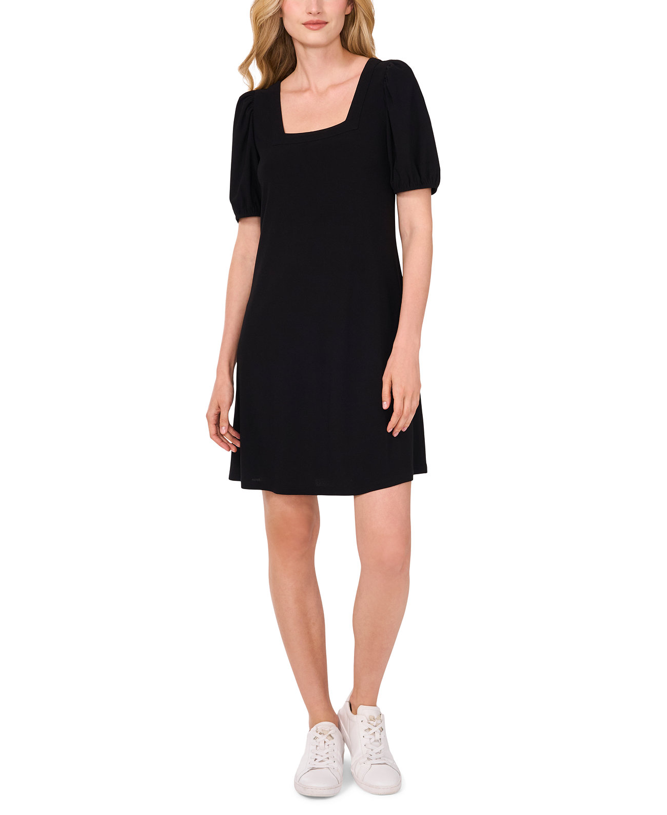 Women's Square-Neck Short-Sleeve Knit Dress CeCe