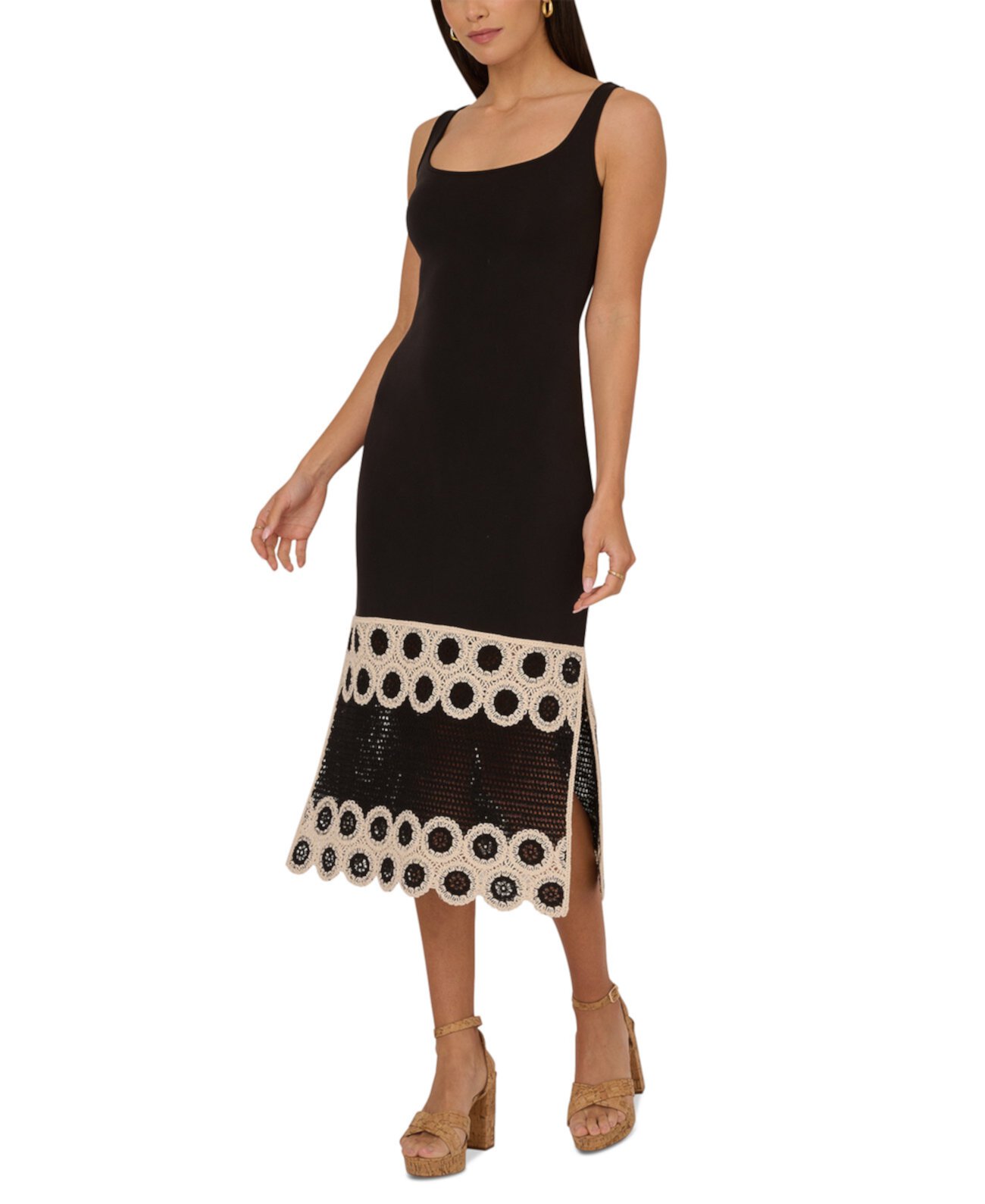 Women's Crochet Midi Sheath Dress Adrianna by Adrianna Papell