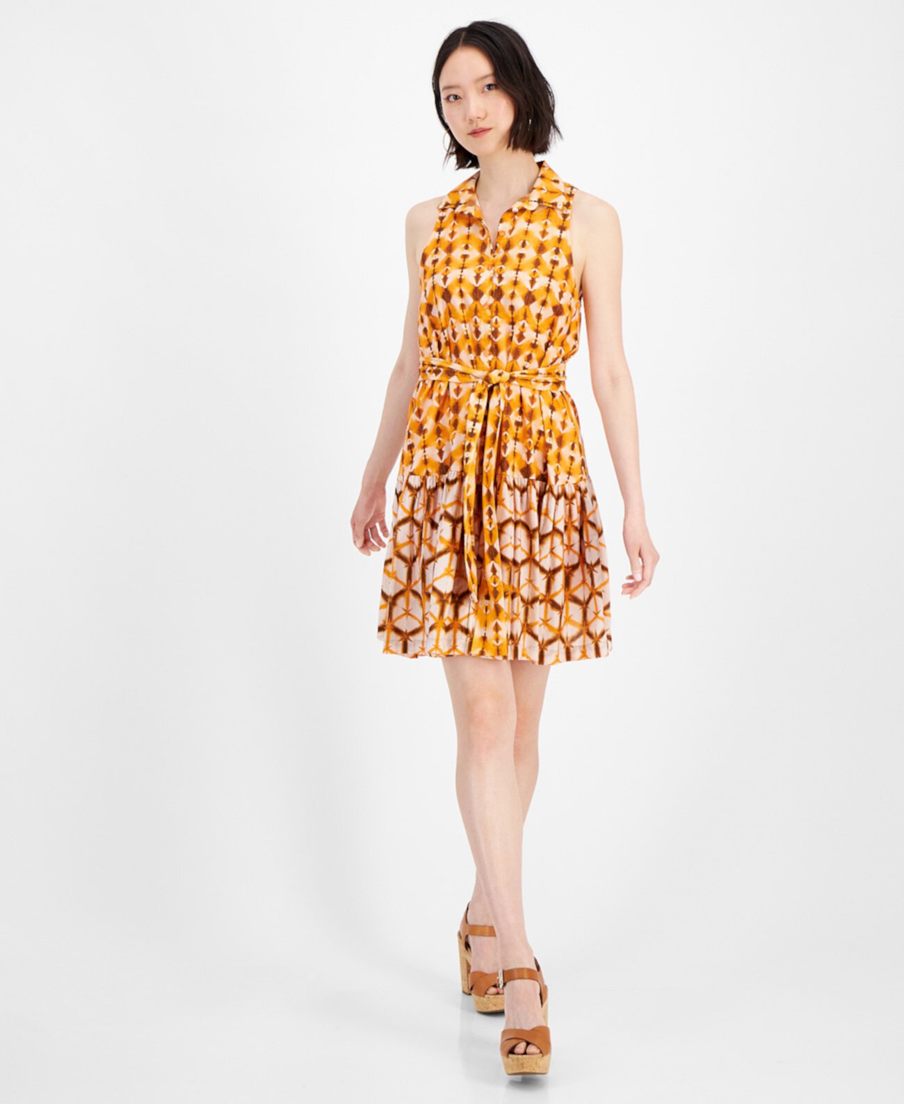 Petite Printed A-Line Shirtdress Taylor