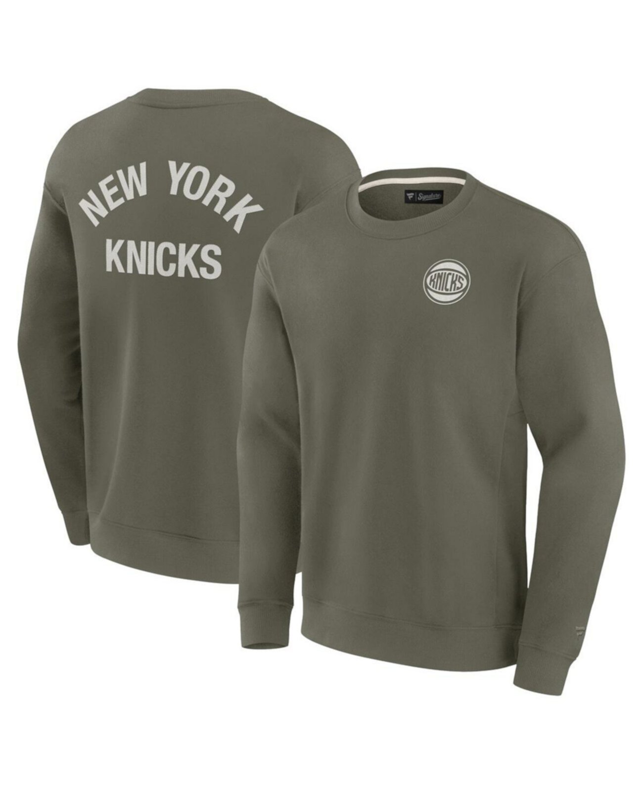 Fanatics Unisex Signature Olive New York Knicks Super Soft Pullover Crew Sweatshirt Fanatics Signature