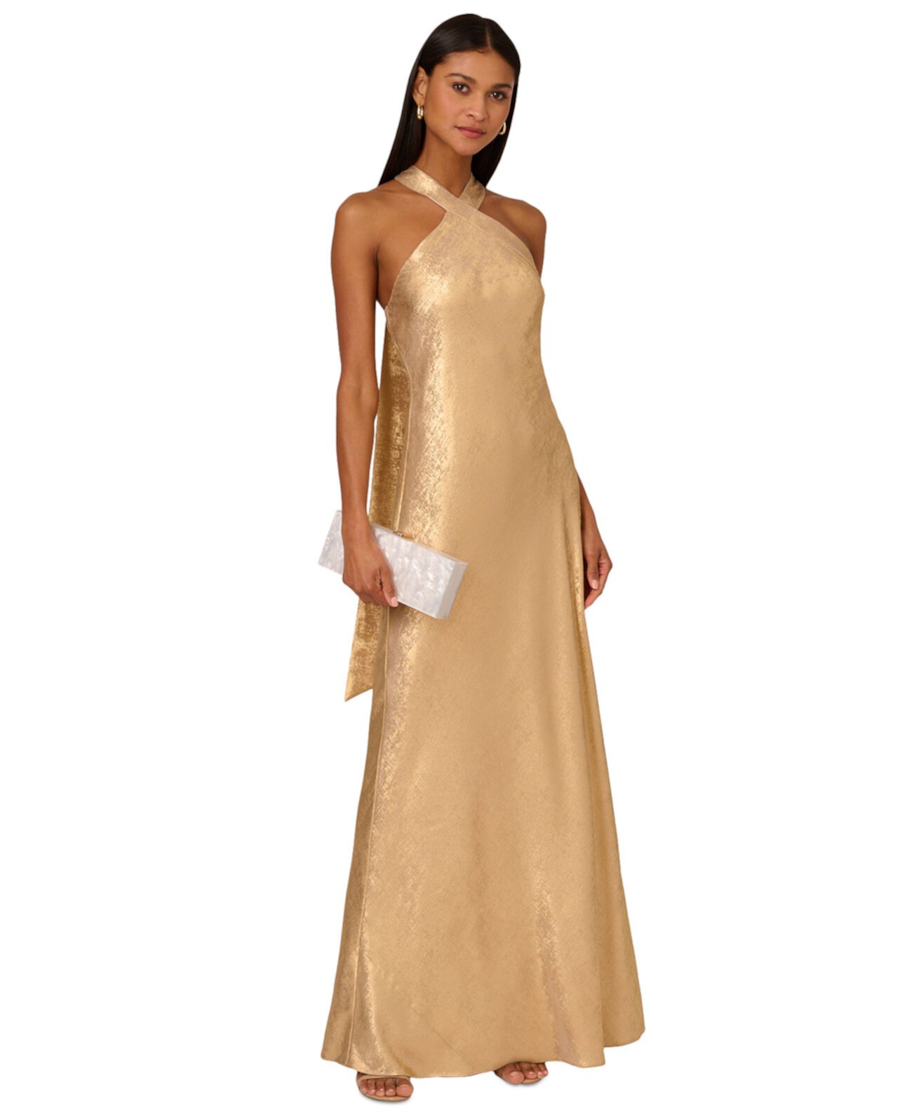 Women's Folied-Chiffon Halter Gown Adrianna by Adrianna Papell