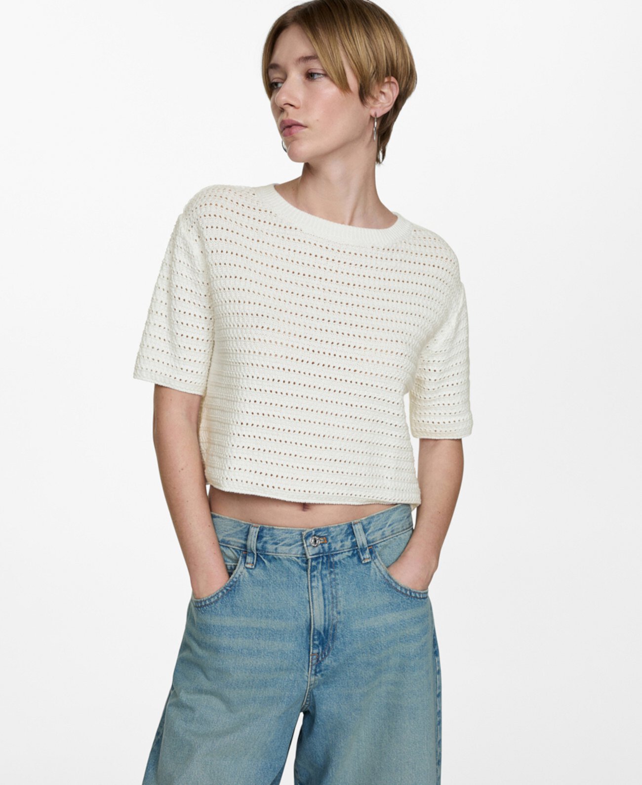 Women's Openwork Details Knitted Jumper MANGO