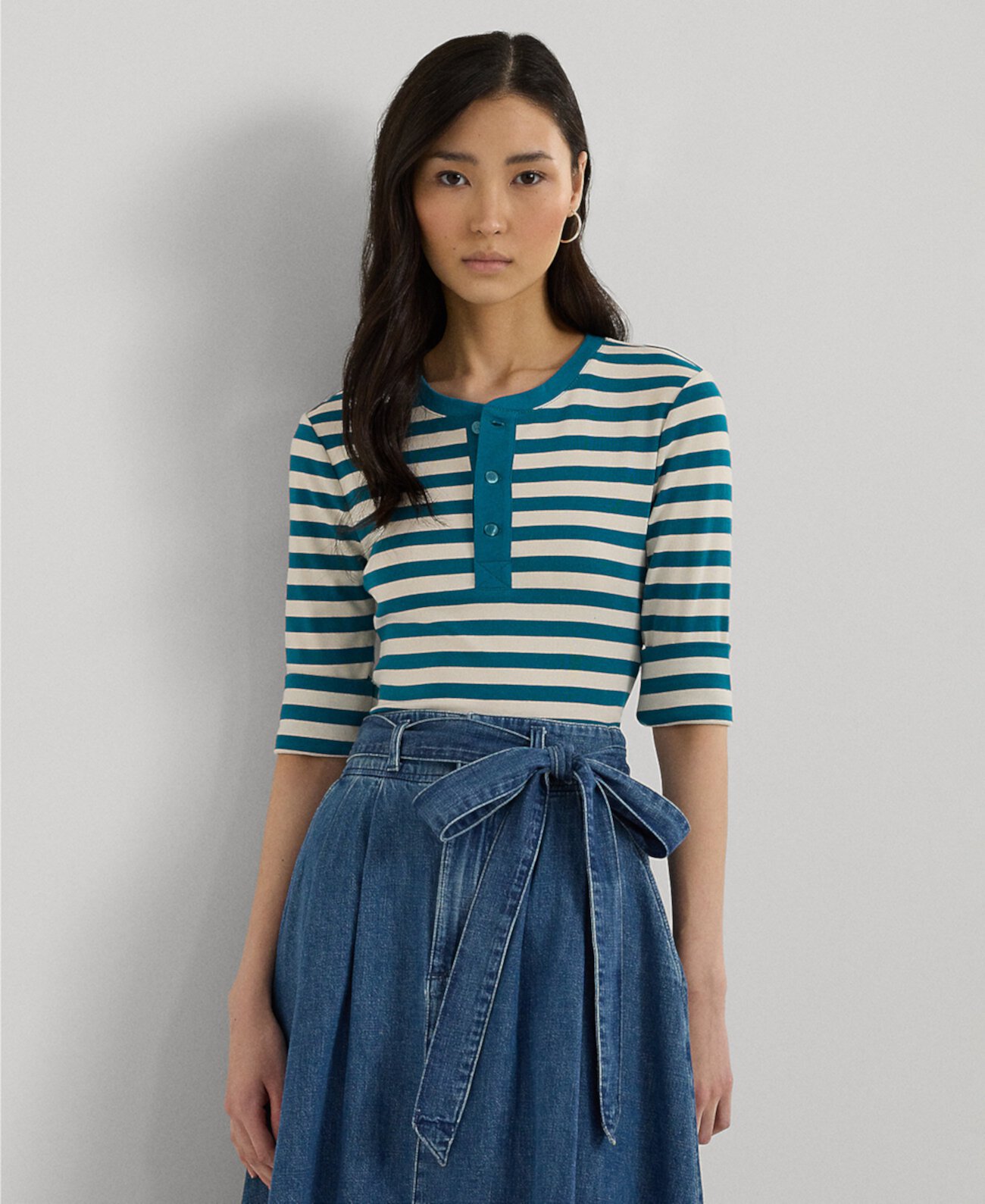 Petite Striped Henley Tee LAUREN Ralph Lauren