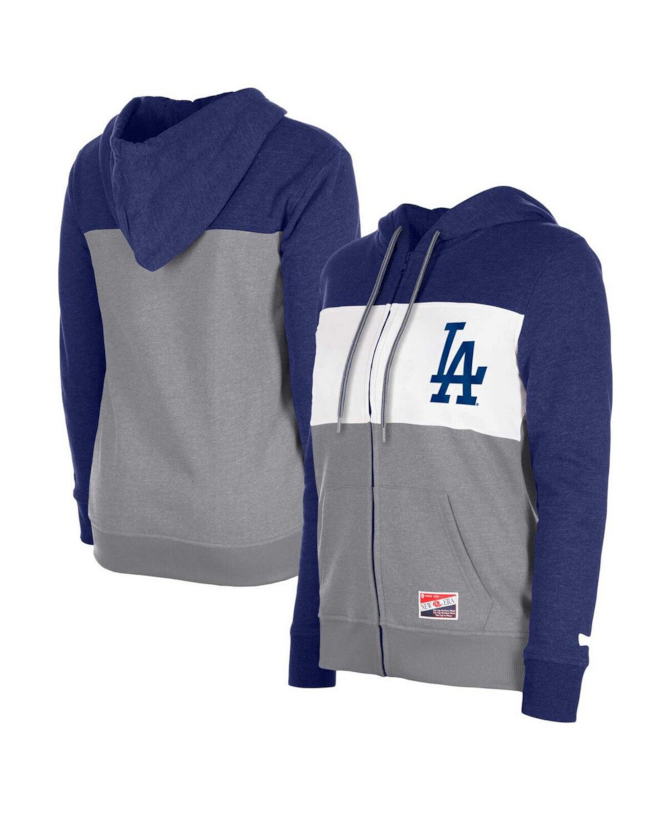 Женская Толстовка New Era Royal Los Angeles Dodgers Color Block Full-Zip New Era