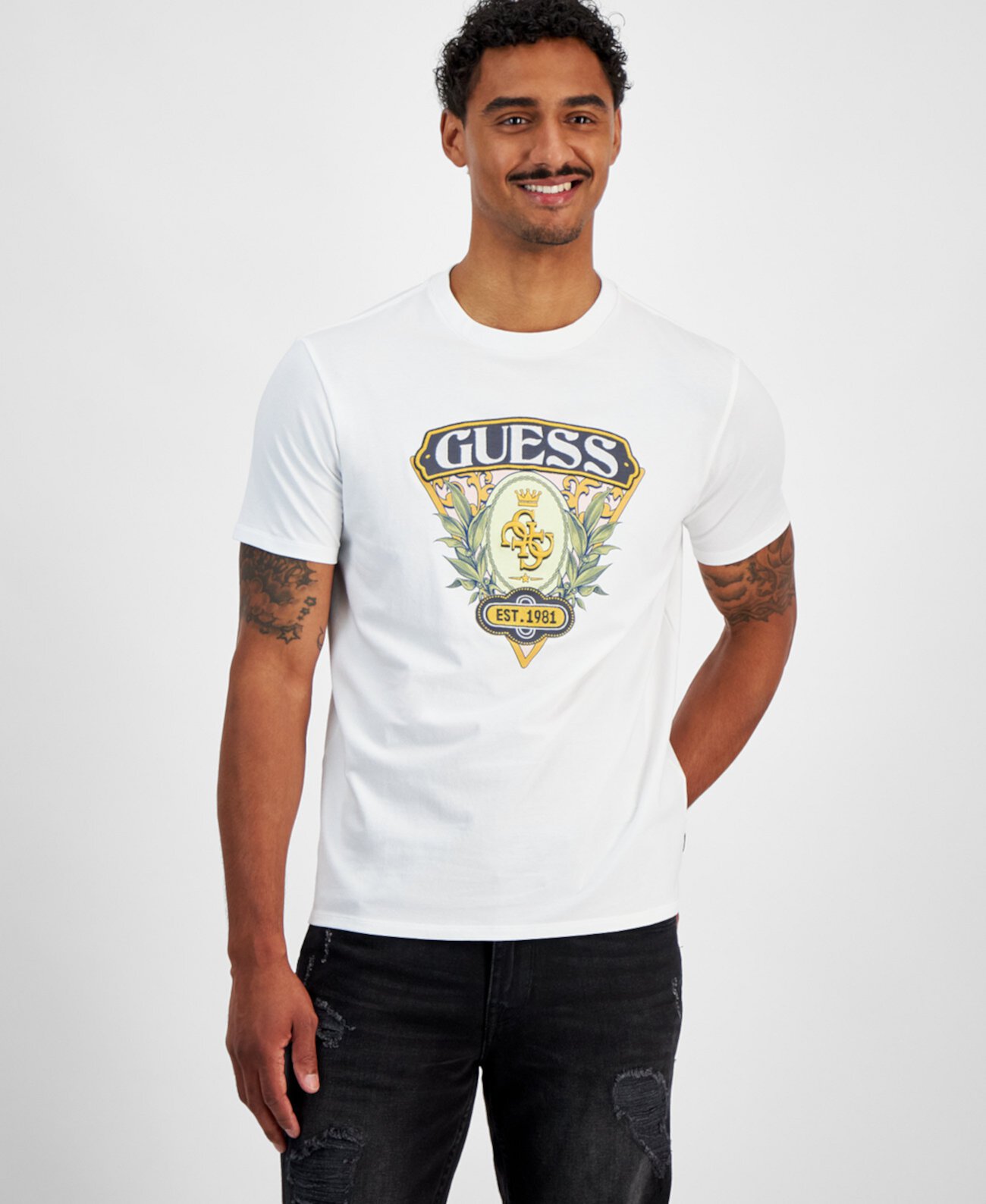 Мужская Футболка GUESS Eco Quatro G Crest Logo GUESS