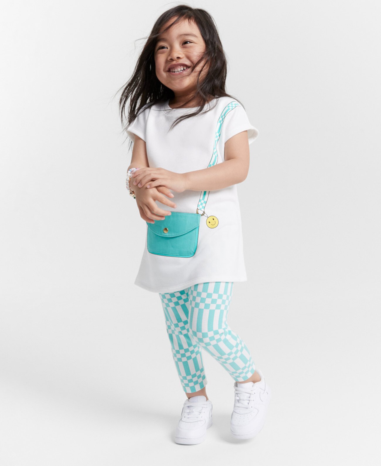 Детский комплект одежды Epic Threads для девочек Smiley Charm Tunic и леггинсы с ретро-клеткой Epic Threads