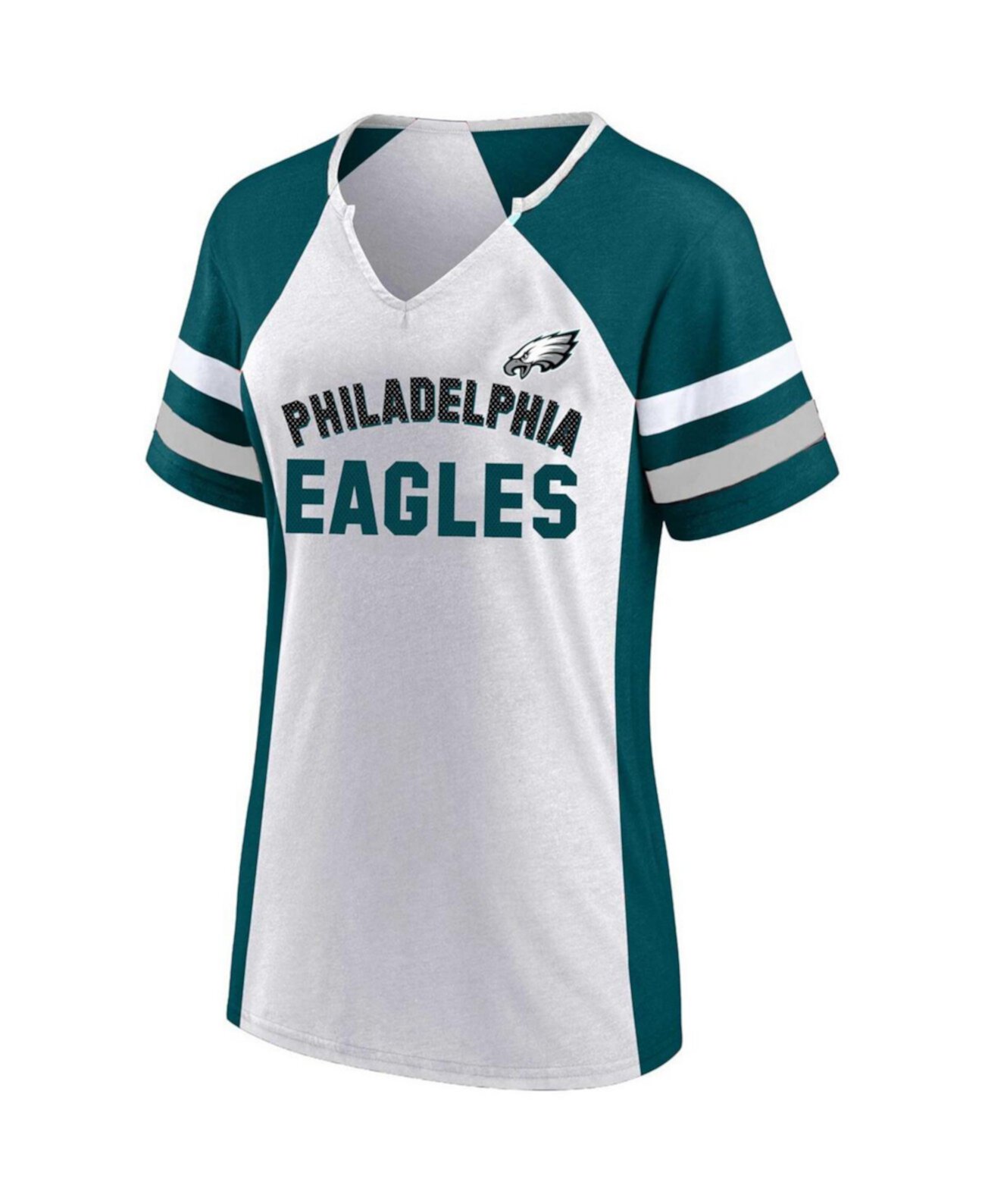 Футболка Fanatics большого размера с блокировкой цвета и вырезом, Philadelphia Eagles Fanatics