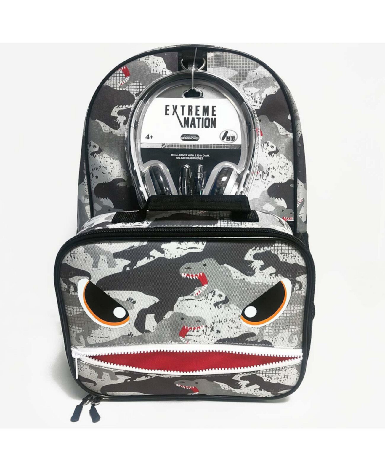 Boy's Zipper Mouth Backpack Headphone Lunch Set InMocean