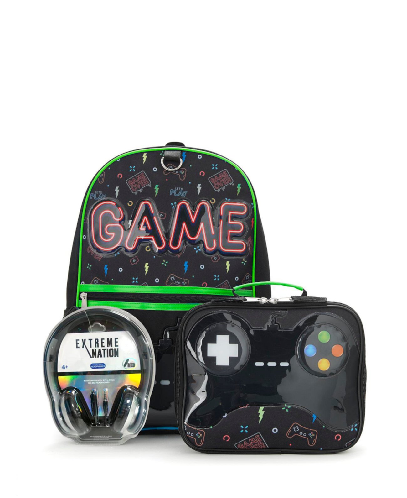 Boy's Game On Backpack Headphone Lunch Set InMocean