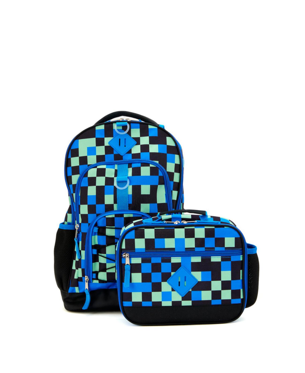 Boy's Checkered Lunchbox Backpack Set InMocean