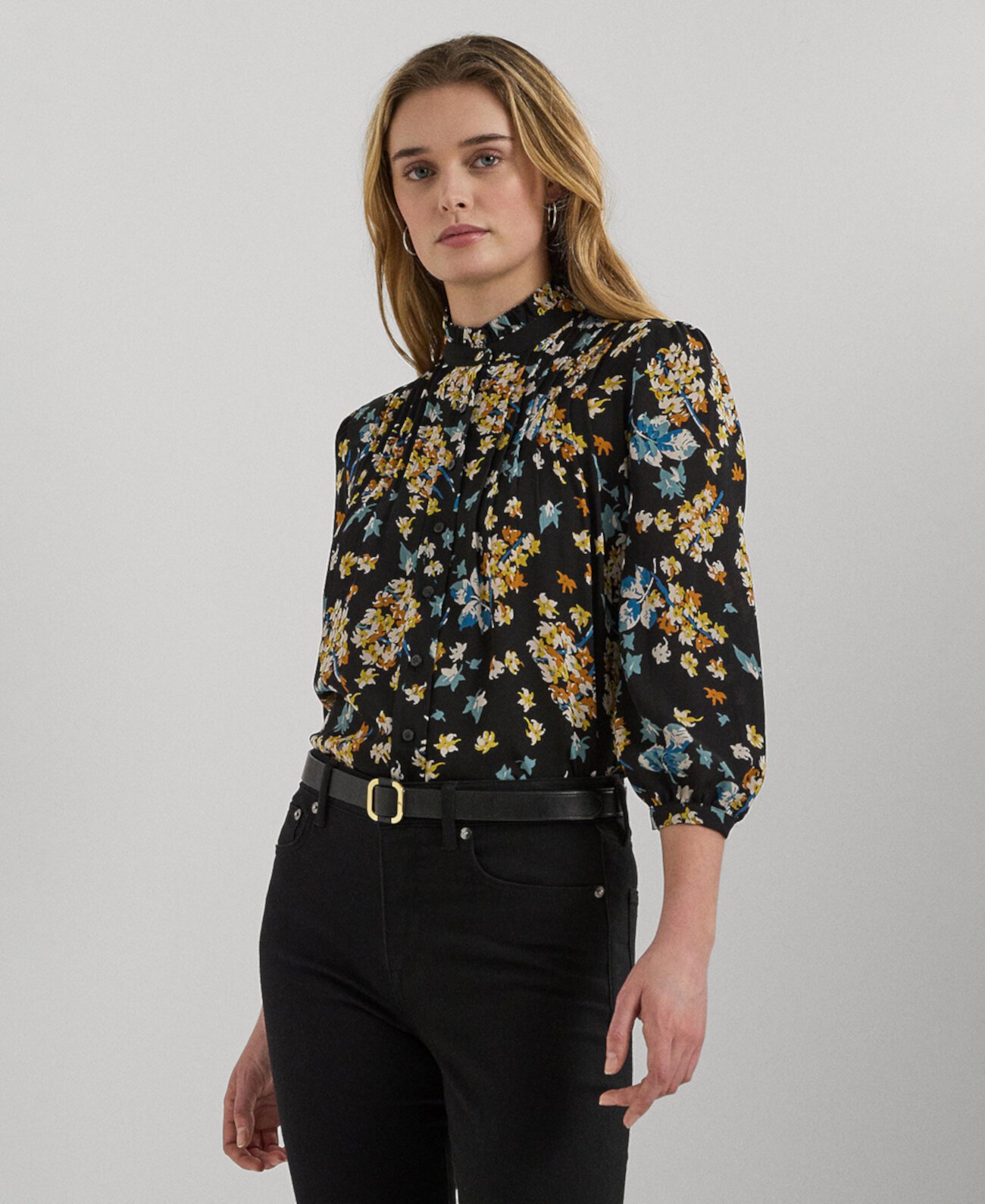 Women's Ruffled Floral Shirt LAUREN Ralph Lauren