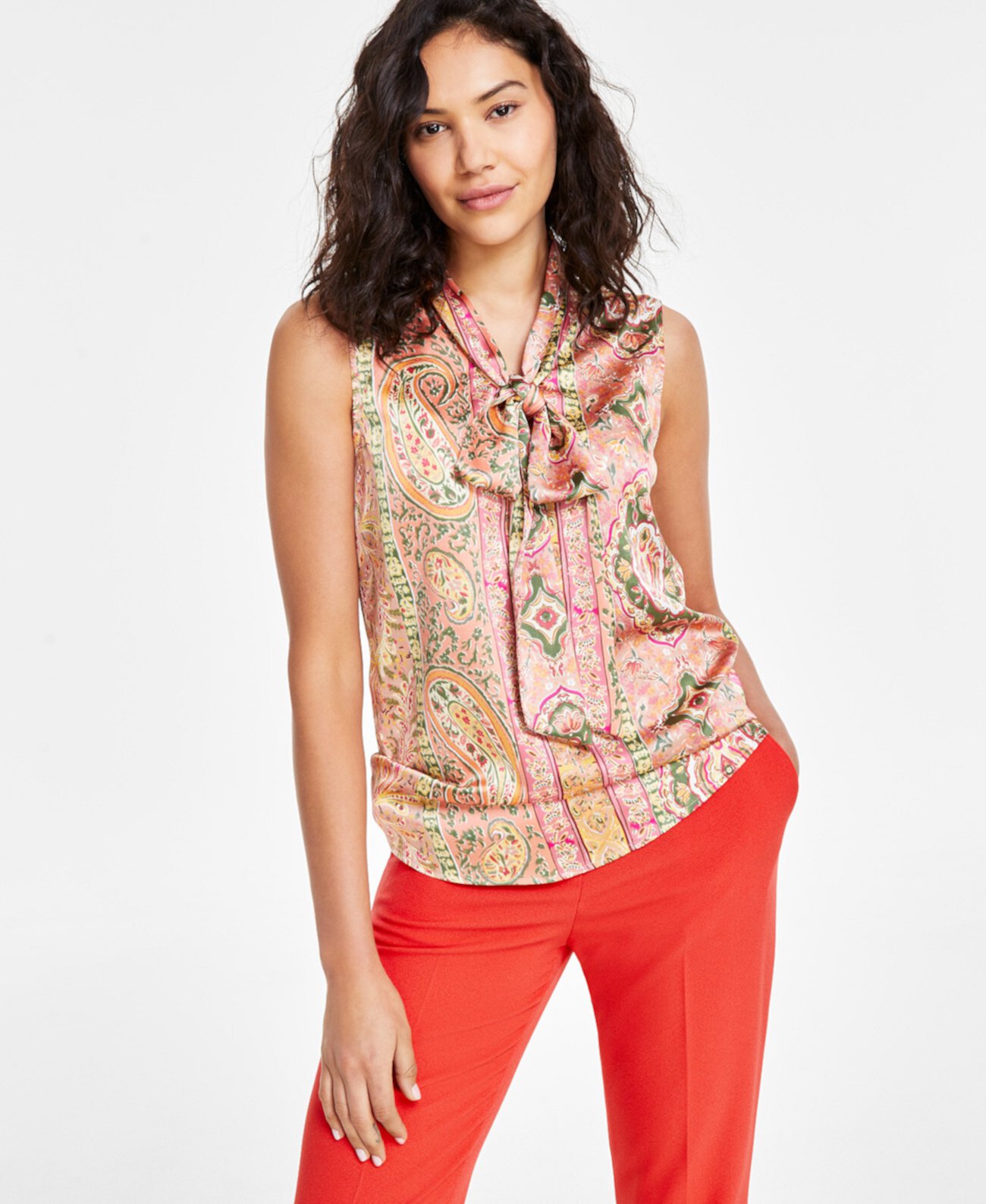 Women's Printed Bow Blouse Tahari by ASL