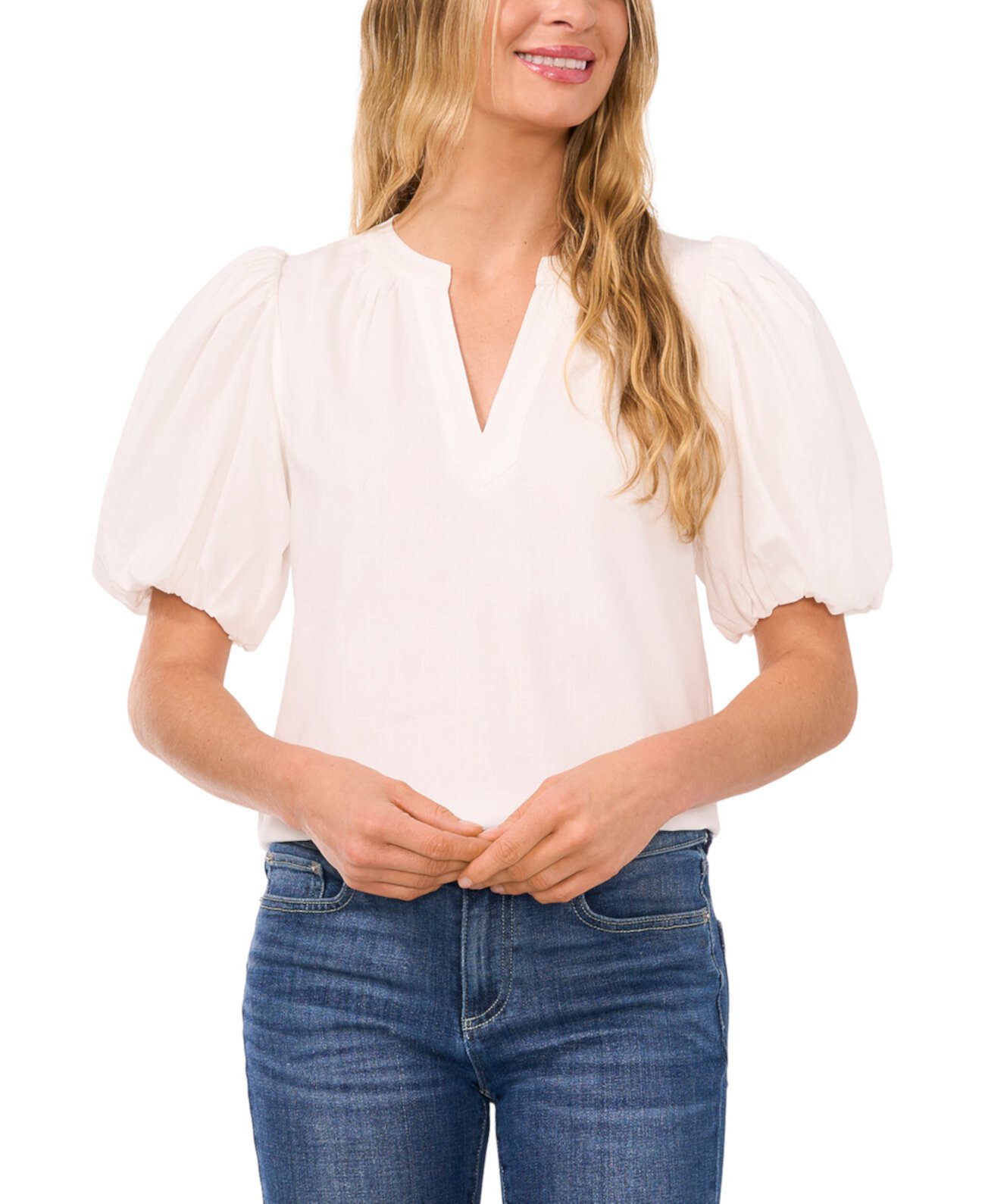 Women's Short-Puffed-Sleeve Blouse CeCe