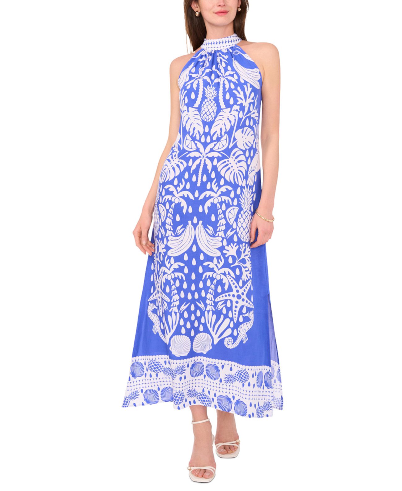 Women's Printed Halter-Neck Maxi Dress Vince Camuto