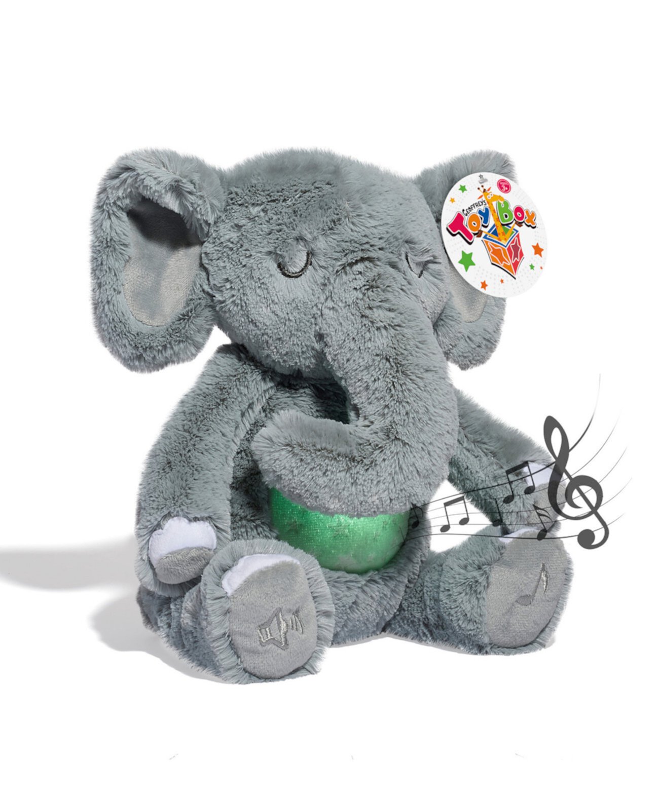 10'' Soothing Elephant Plush Stuffed Animal Toy with LED Lights and Sound Geoffrey's Toy Box