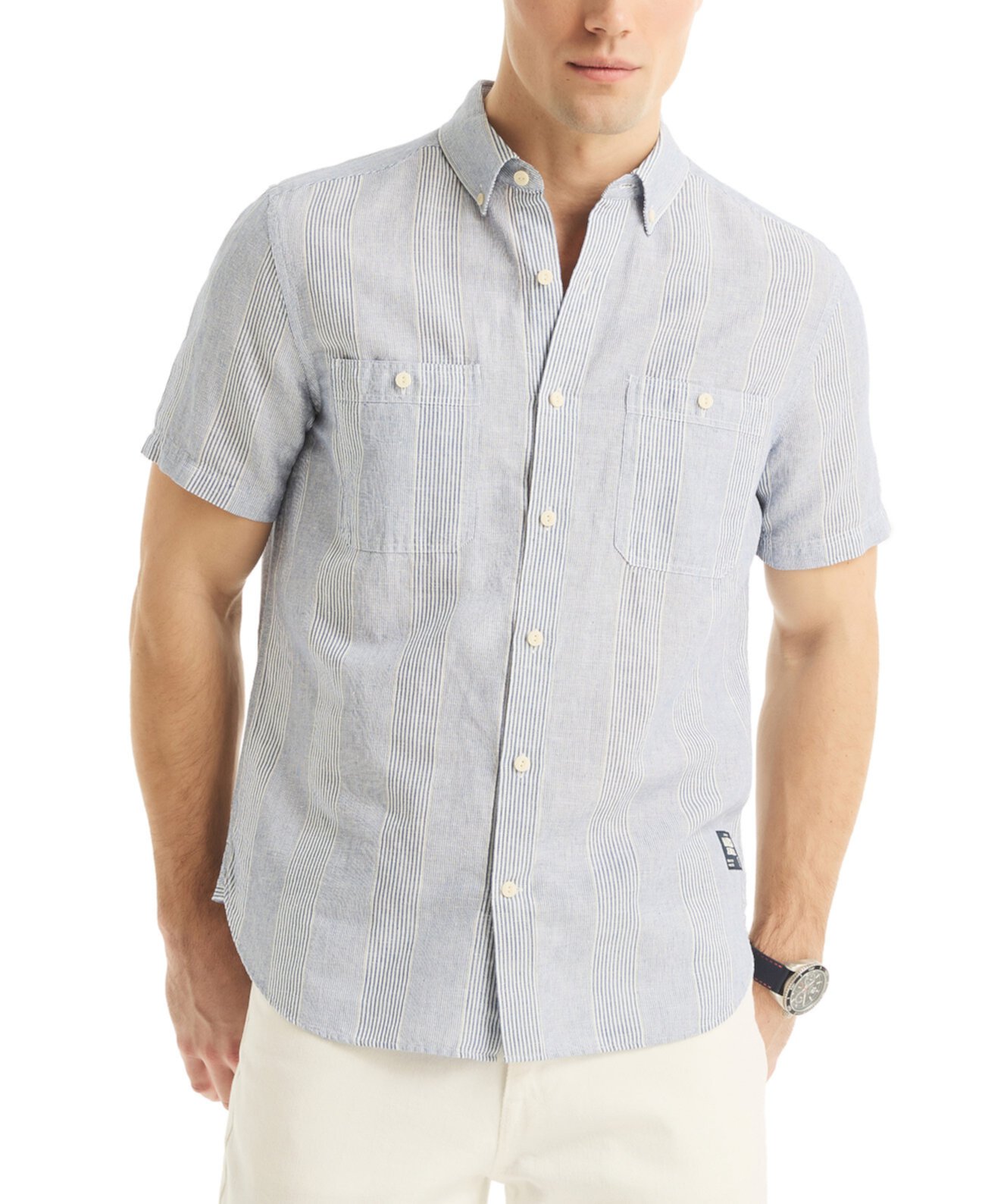 Мужская Повседневная Рубашка Nautica Classic-Fit Stripe Button-Down Nautica