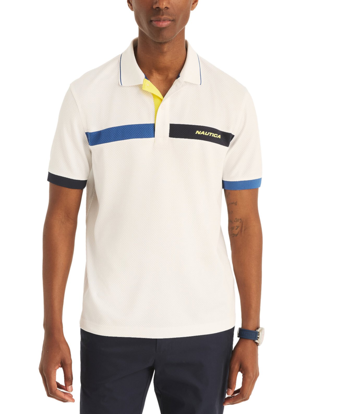 Мужская Повседневная Рубашка Nautica Navtech Classic Fit Colorblock Polo Shirt Nautica