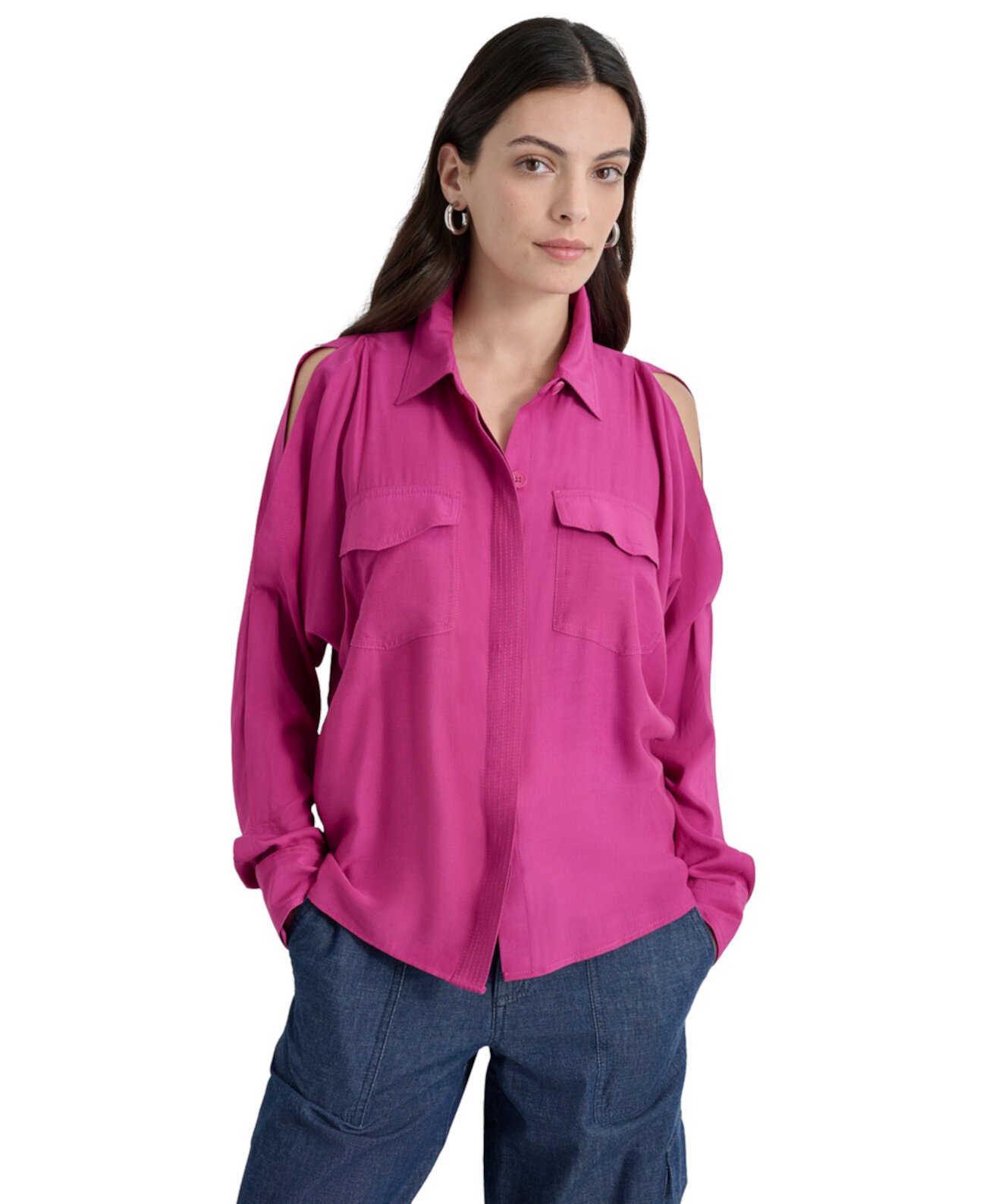 Women's Cold-Shoulder Shirt DKNY