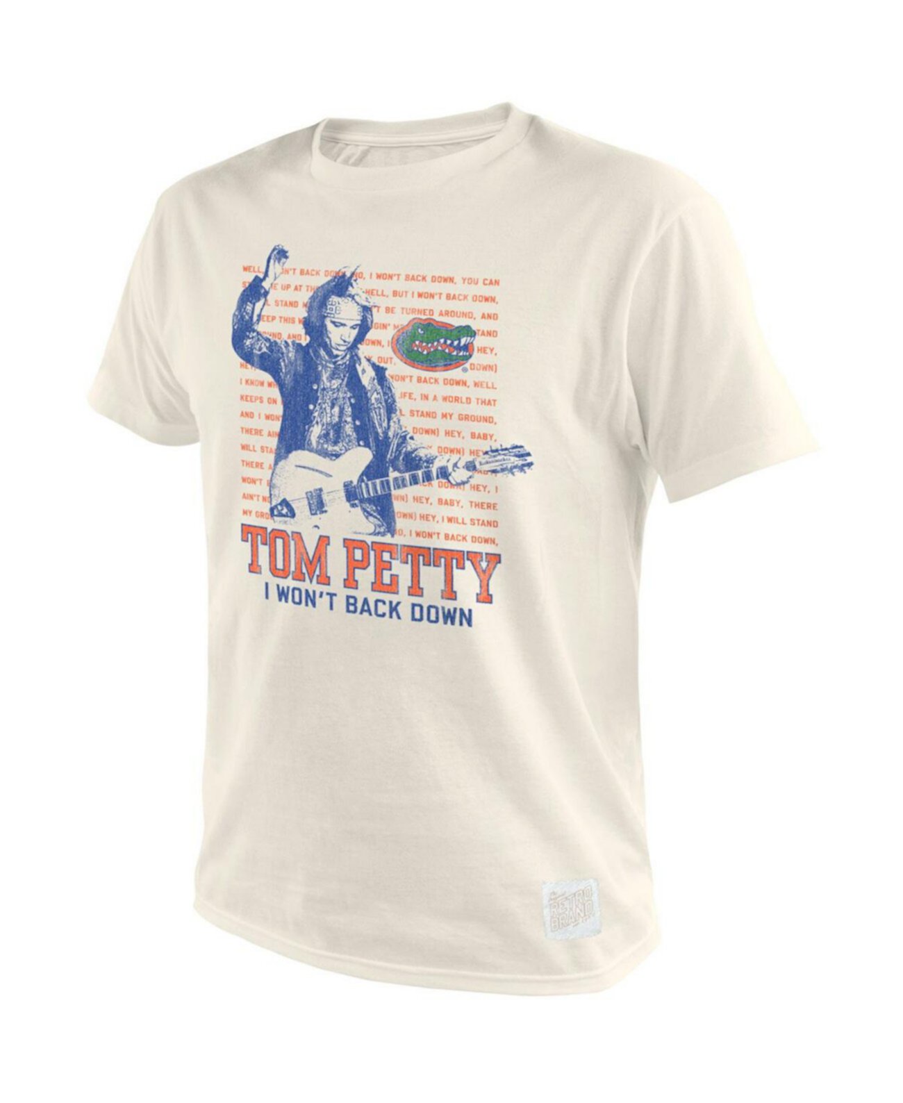 Men's Tom Petty White Florida Gators I Won't Back Down Retro T-shirt Original Retro Brand