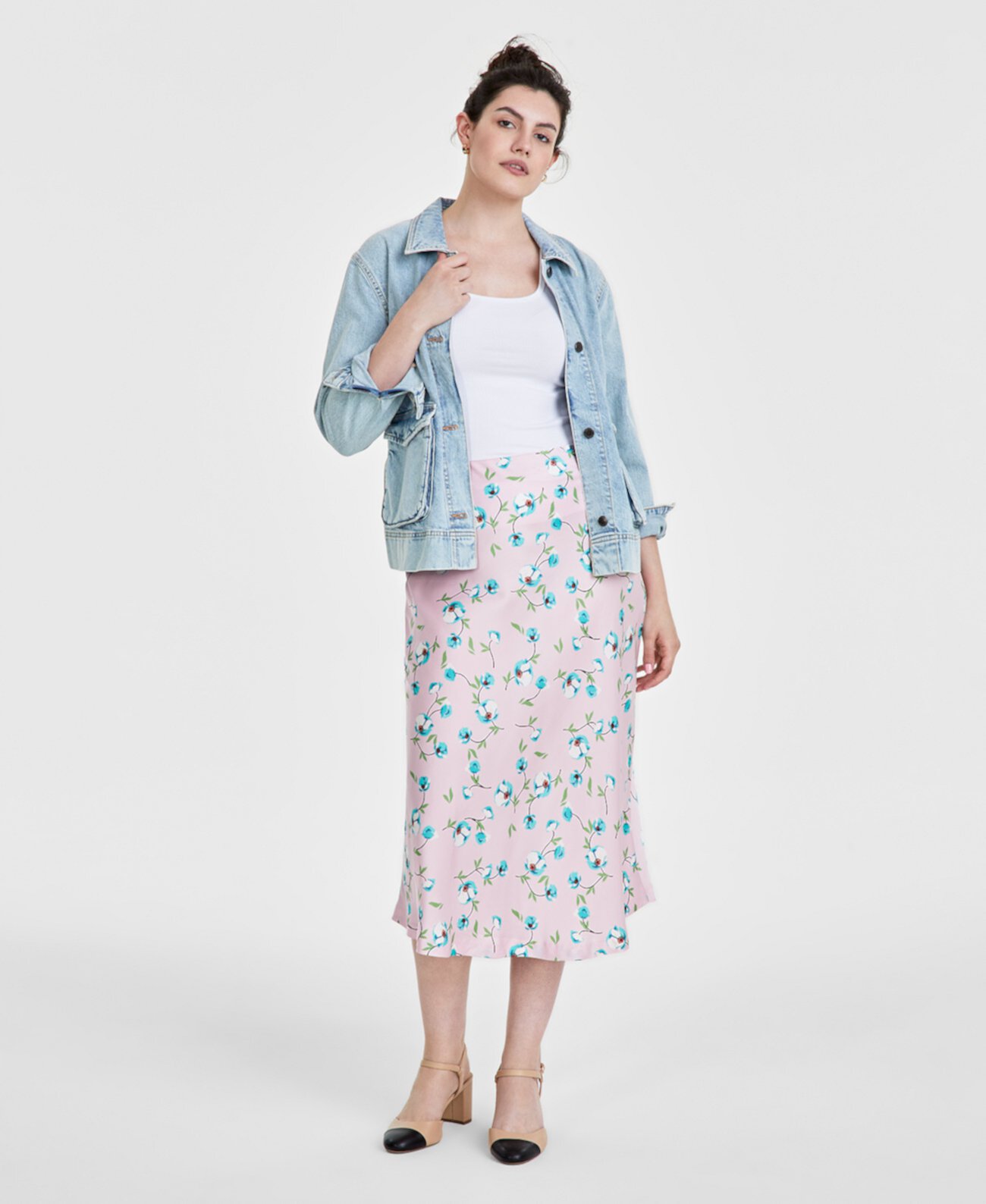 Women's Printed Slip Skirt, Created for Macy's On 34th