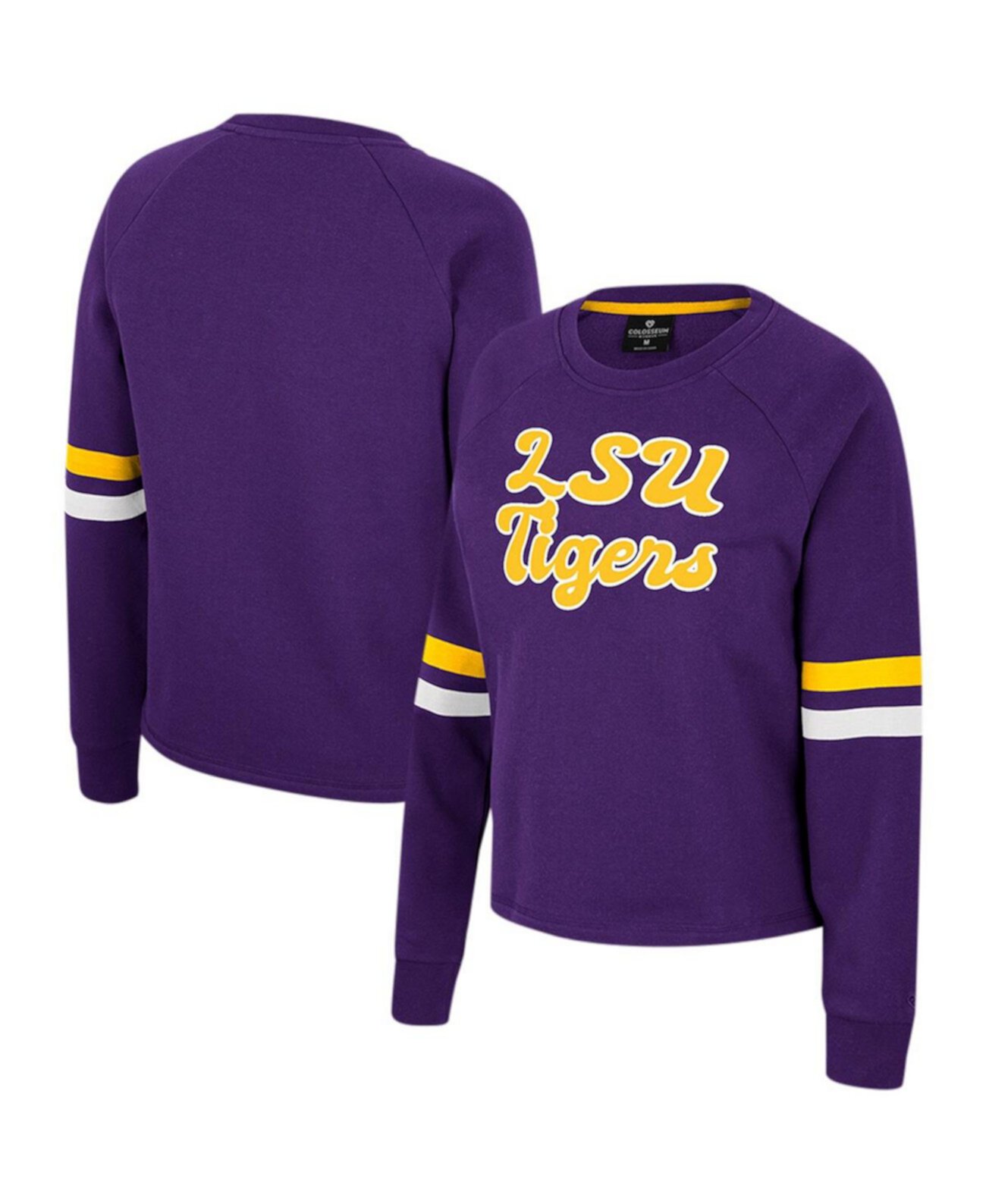 Women's Purple LSU Tigers Talent Competition Raglan Pullover Sweatshirt Colosseum