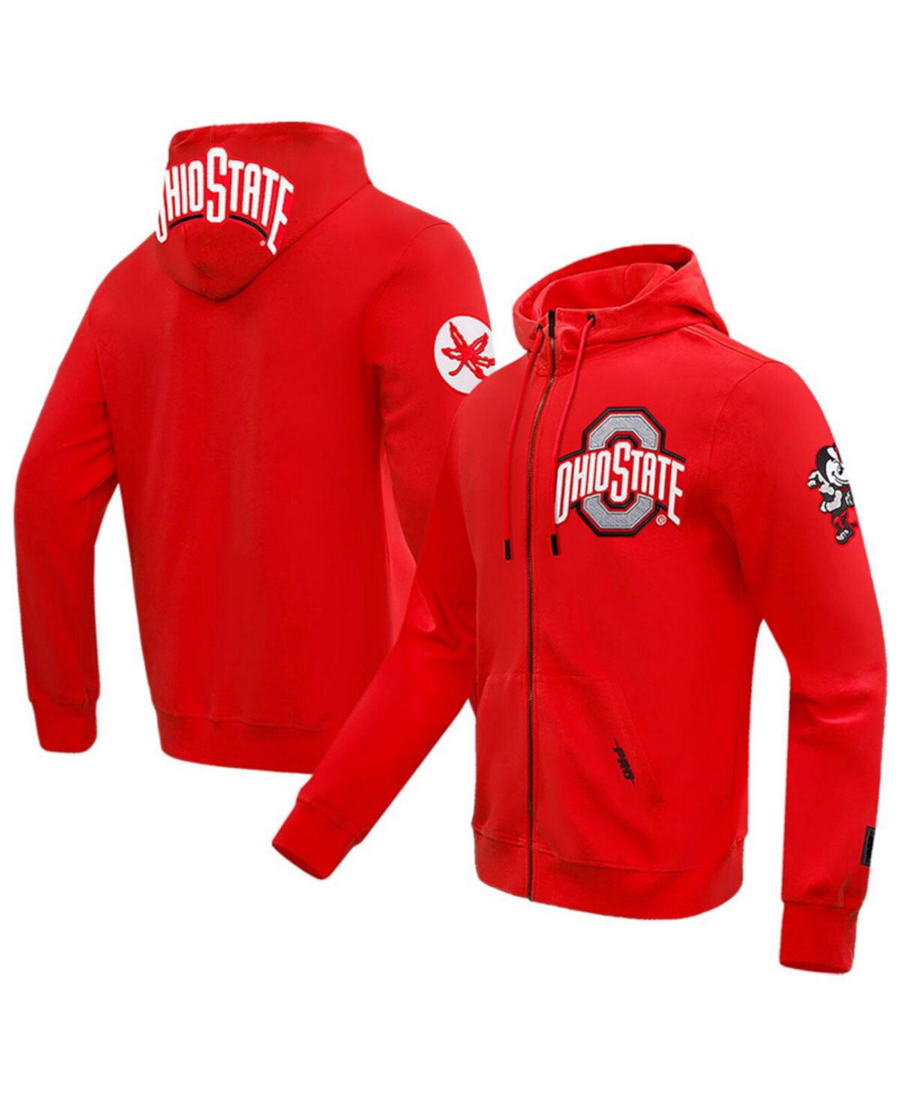 Men's Scarlet Ohio State Buckeyes Classic Full-Zip Hoodie Pro Standard