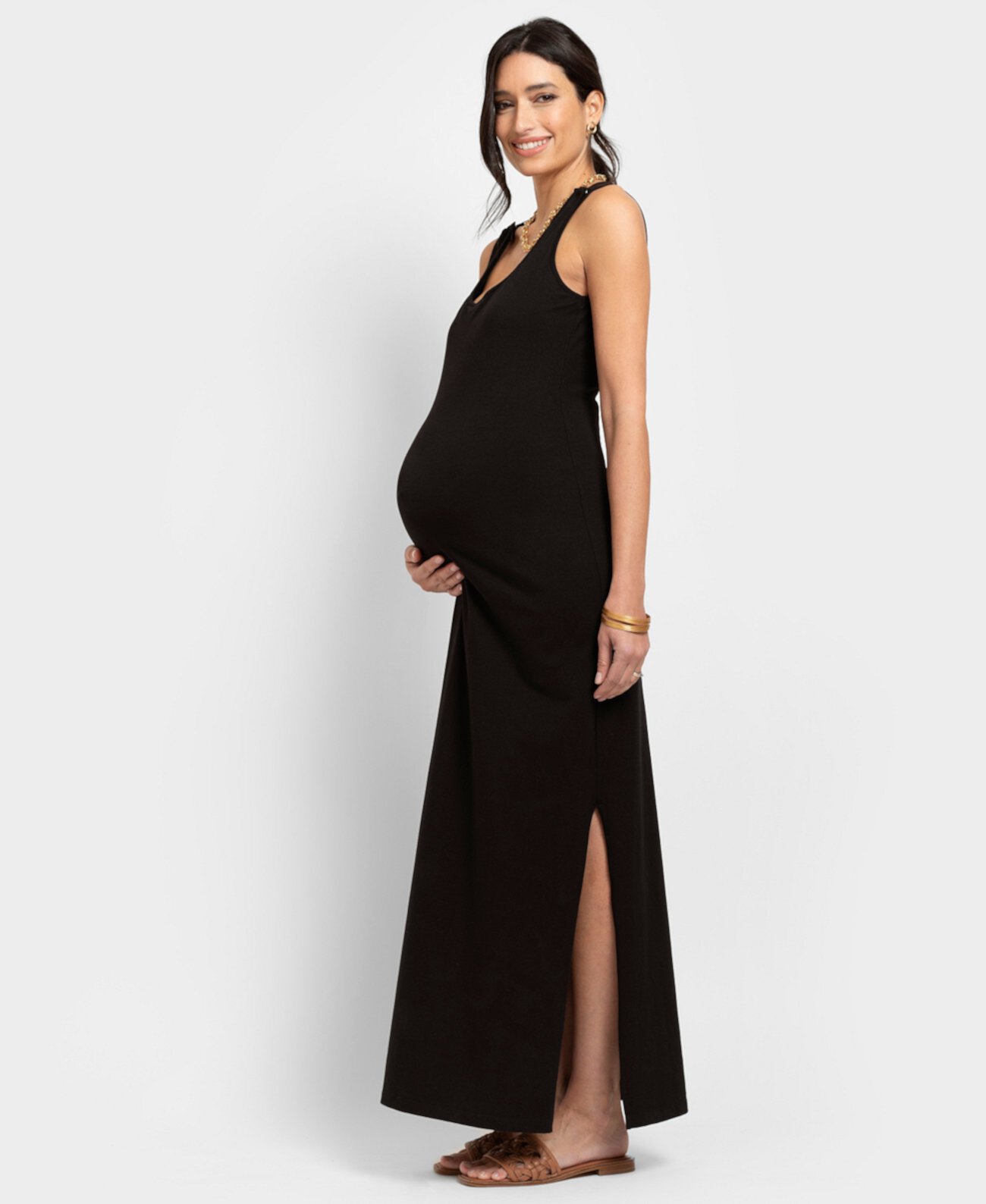 Women's Bodycon-Style Maxi Sleeveless Maternity Nursing Dress Seraphine