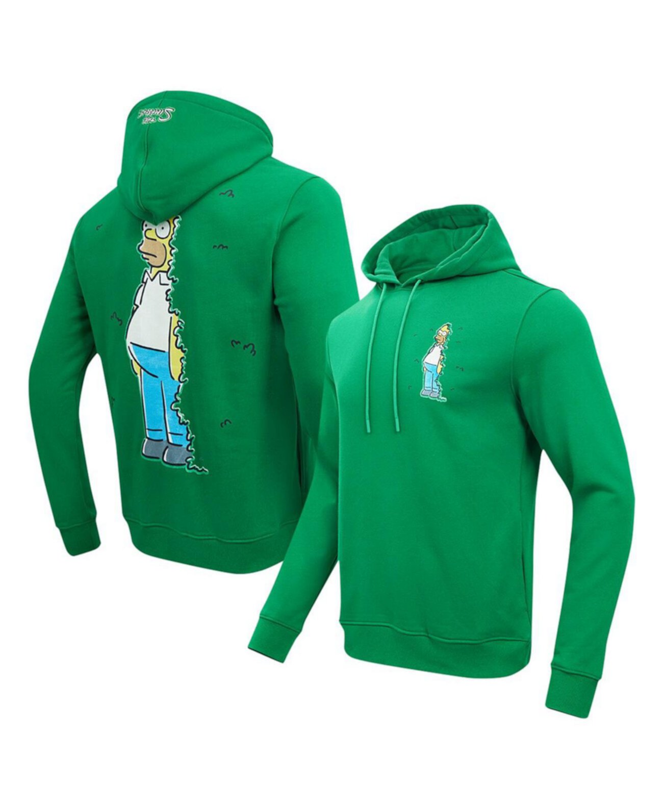 Men's Kelly Green The Simpsons Homer Hiding in the Bushes Pullover Hoodie Freeze Max
