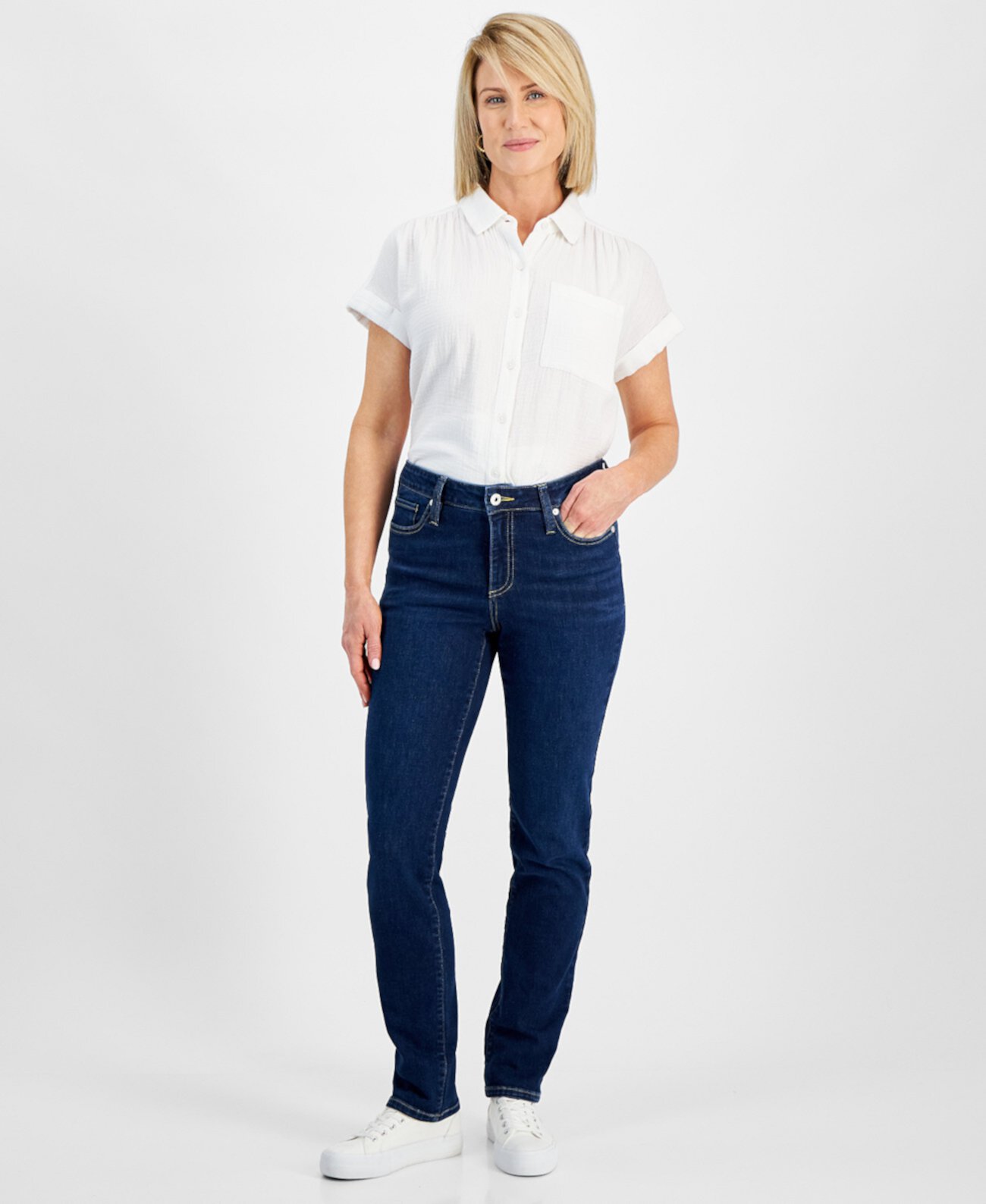 Женские Джинсы skinny Style & Co Petite Mid Rise Slim Leg Style & Co