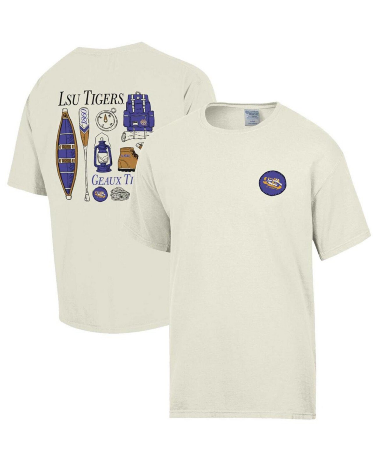 Men's Cream LSU Tigers Camping Trip T-shirt Comfortwash