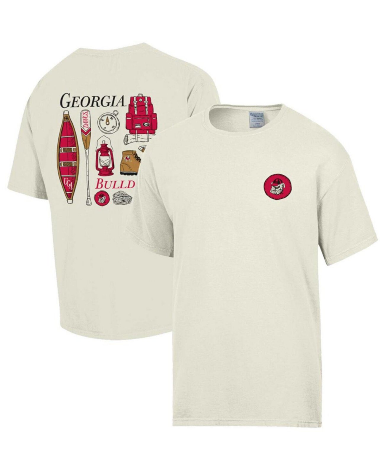 Men's Cream Georgia Bulldogs Camping Trip T-shirt Comfortwash