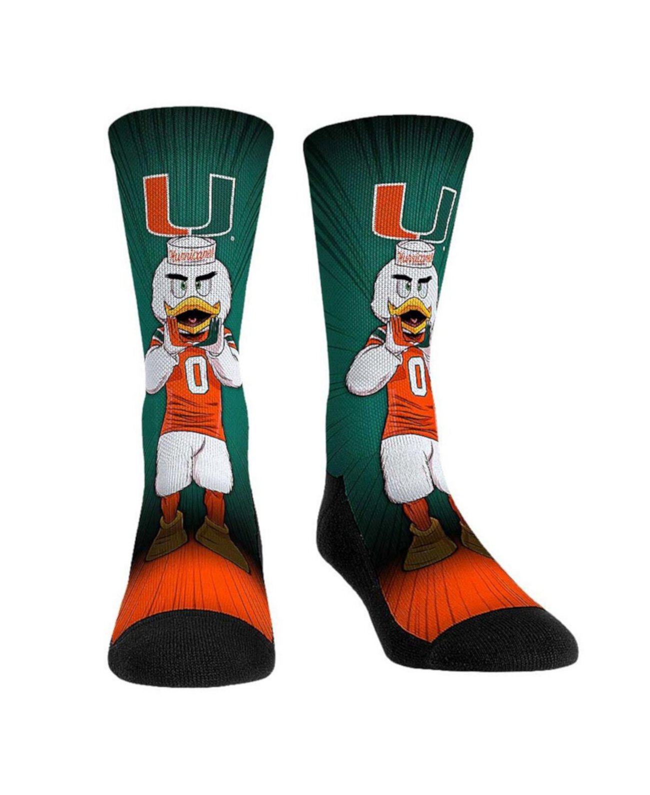  Носки Rock 'Em Miami Hurricanes Mascot Pump Up Crew Rock 'Em