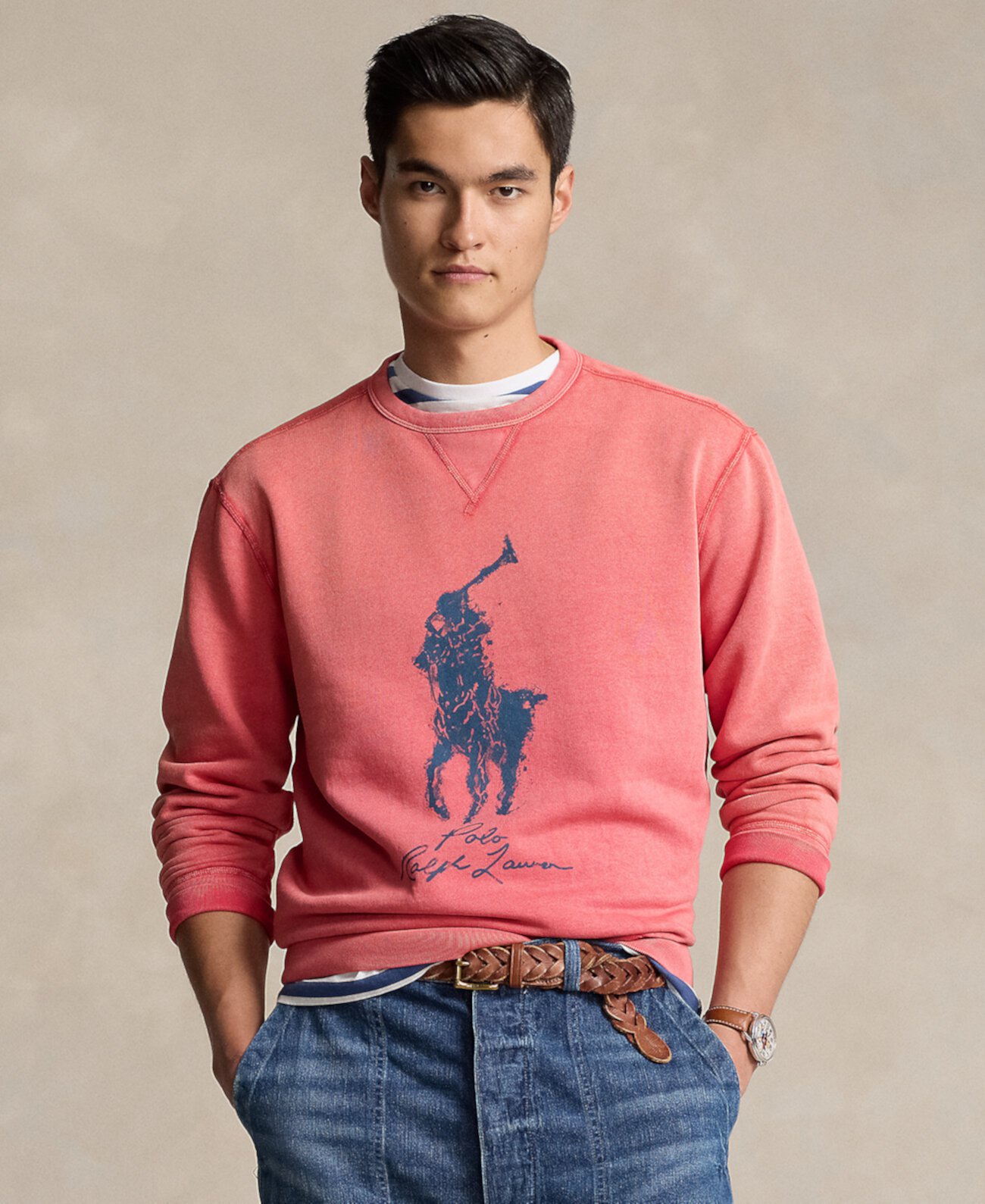 Men's Big Pony Garment-Dyed Fleece Sweatshirt Polo Ralph Lauren