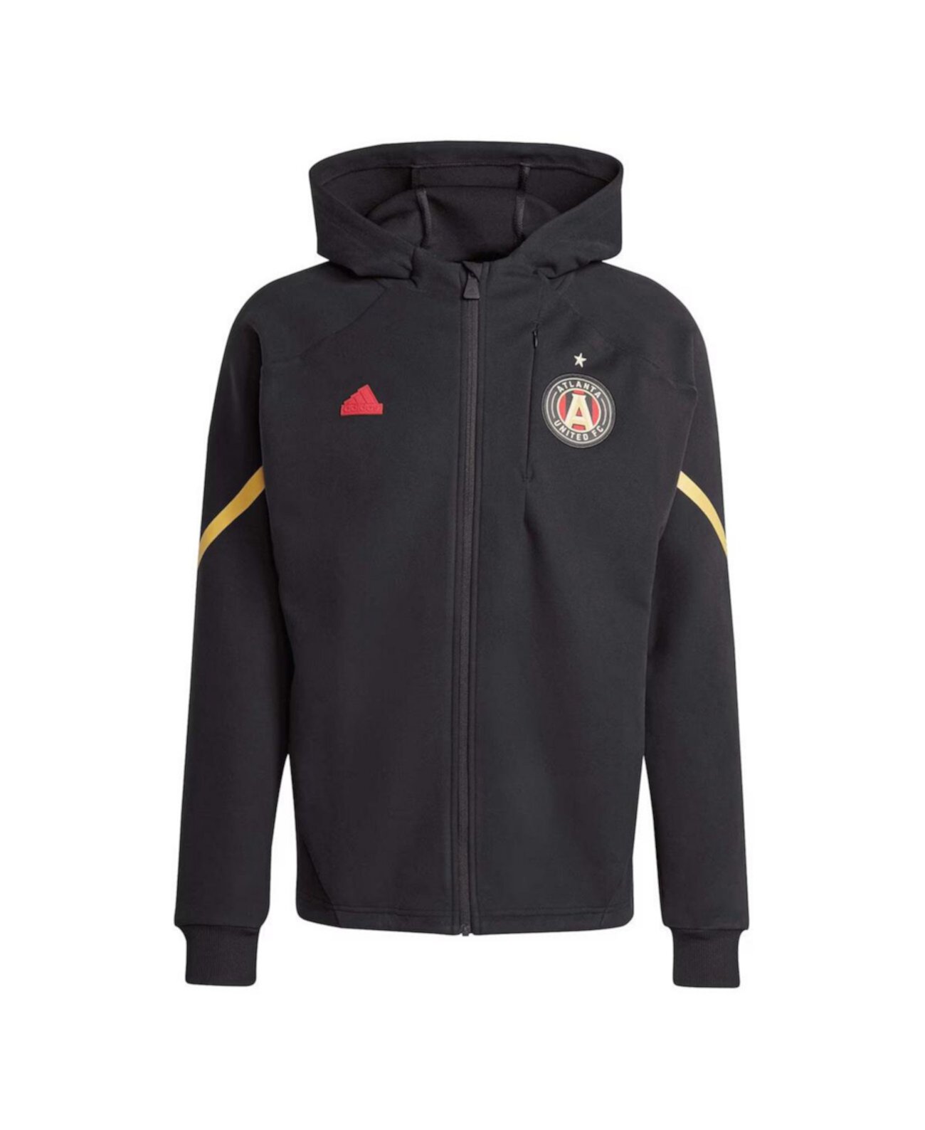 Мужская черная толстовка на молнии с капюшоном Anthem Travel Atlanta United FC Adidas