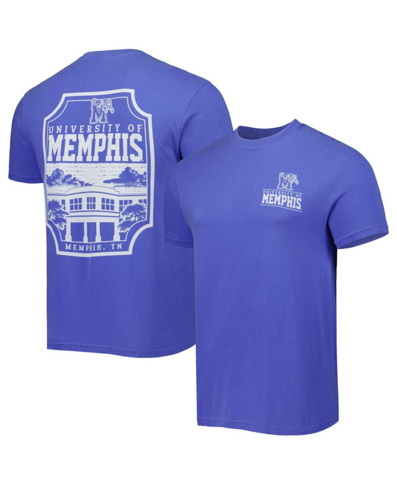 Men's Royal Memphis Tigers Logo Campus Icon T-shirt Image One