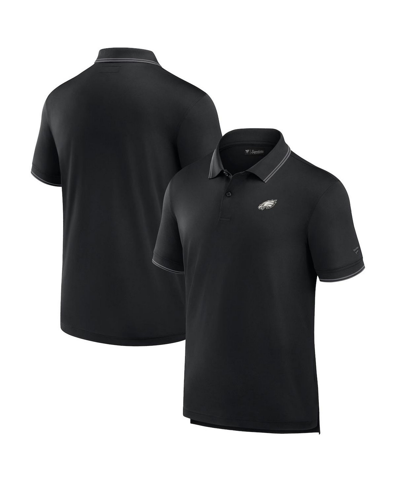 Men's Black Philadelphia Eagles Pique Polo Shirt Fanatics Signature