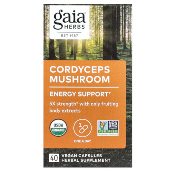 Cordyceps Mushroom, 40 Vegan Capsules Gaia Herbs