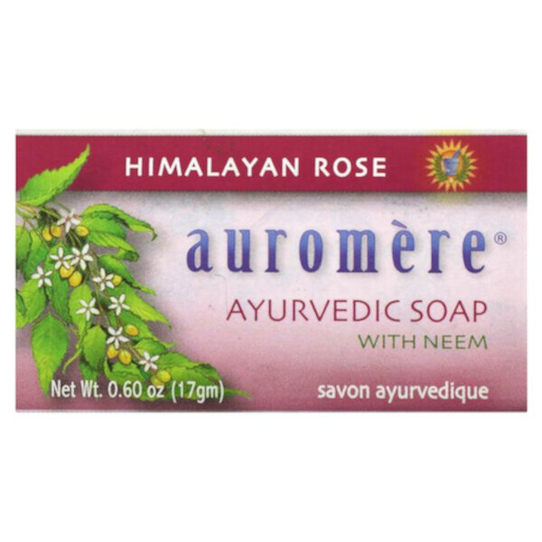Ayurvedic Bar Soap with Neem, Himalayan Rose, 0.6 oz (17 g) Auromere