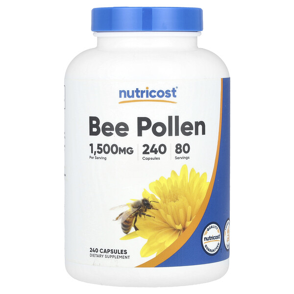 Bee Pollen, 1,500 mg, 240 Capsules (Капсулы) (500 mg per Capsule) Nutricost