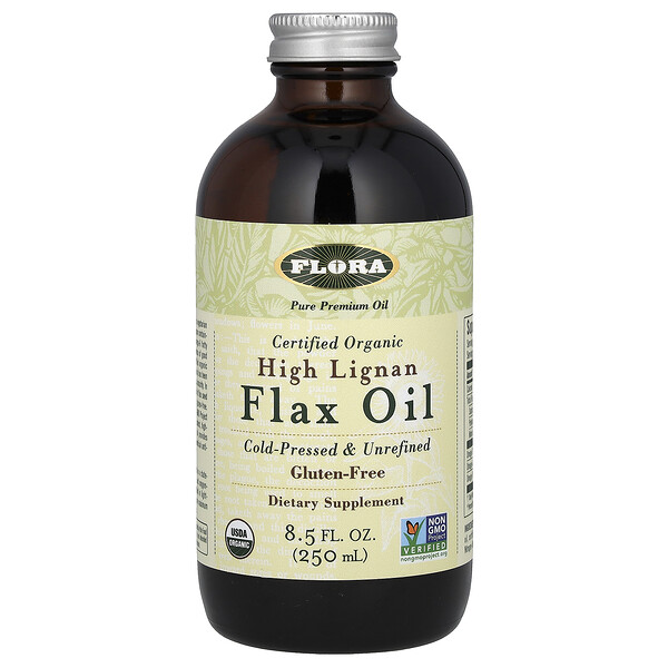 Certified Organic High Lignan Flax Oil, 8.5 fl oz (250 ml) Flora