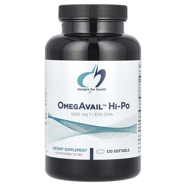 OmegAvail™ Hi-Po, 1600 mg, 120 Softgels (800 mg per Softgel) Designs for Health