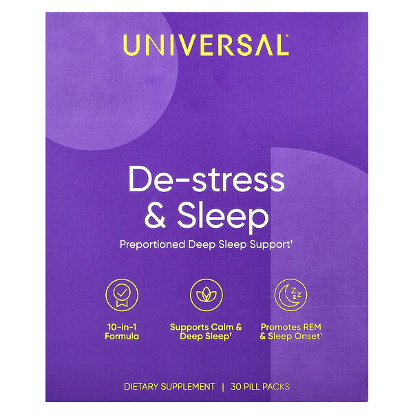 De-Stress & Sleep, 30 Pill Packs Universal U