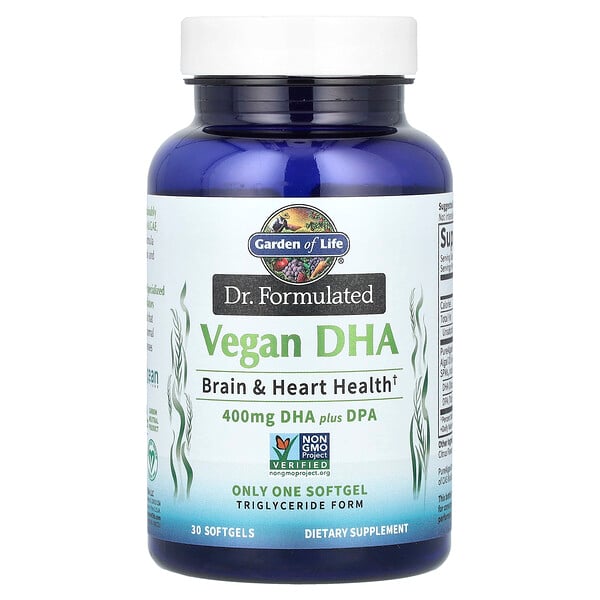 Dr. Formulated Vegan DHA Plus DPA, 30 Softgels Garden of Life