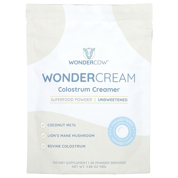 WonderCream, Colostrum Creamer, Unsweetened, 3.88 oz (110 g) Wondercow