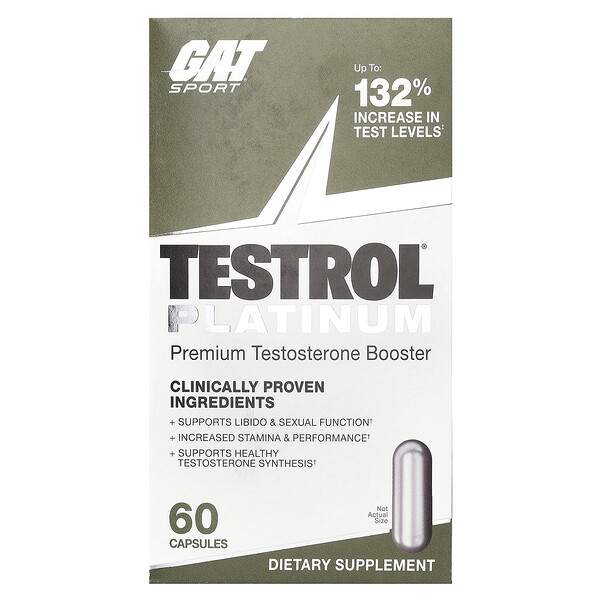 Testrol® Platinum, Premium Testosterone Booster, 60 Capsules GAT