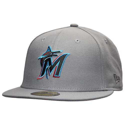 Кепка Marlins 59Fifty с фиксированной посадкой, стильная и легкая, из высококачественного мягкого полиэстера New Era